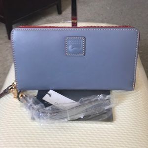 NWT D&B Steel Blue Florentine Large Zip Around